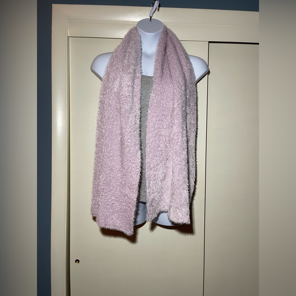 Soft Pink Fuzzy Scarf